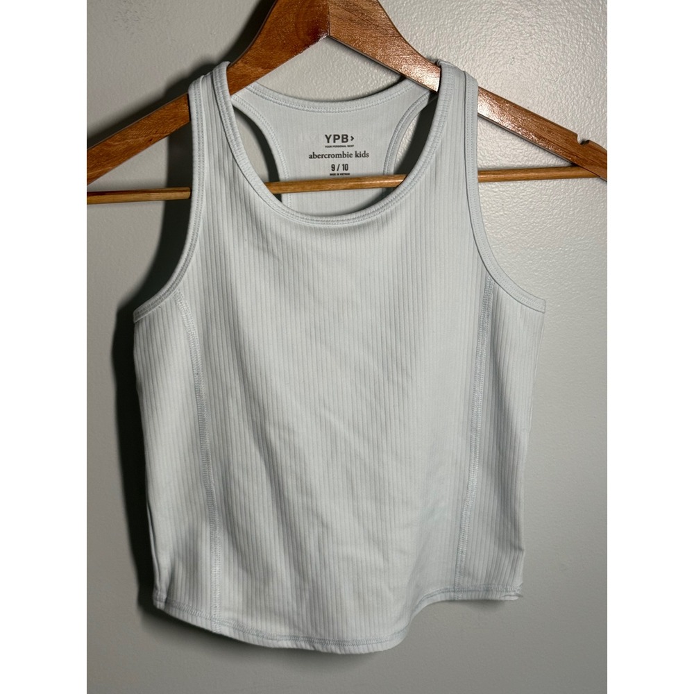 Abercrombie Kids YPB Active Tank Top Light Blue Ribbed Racerback Size 9/10